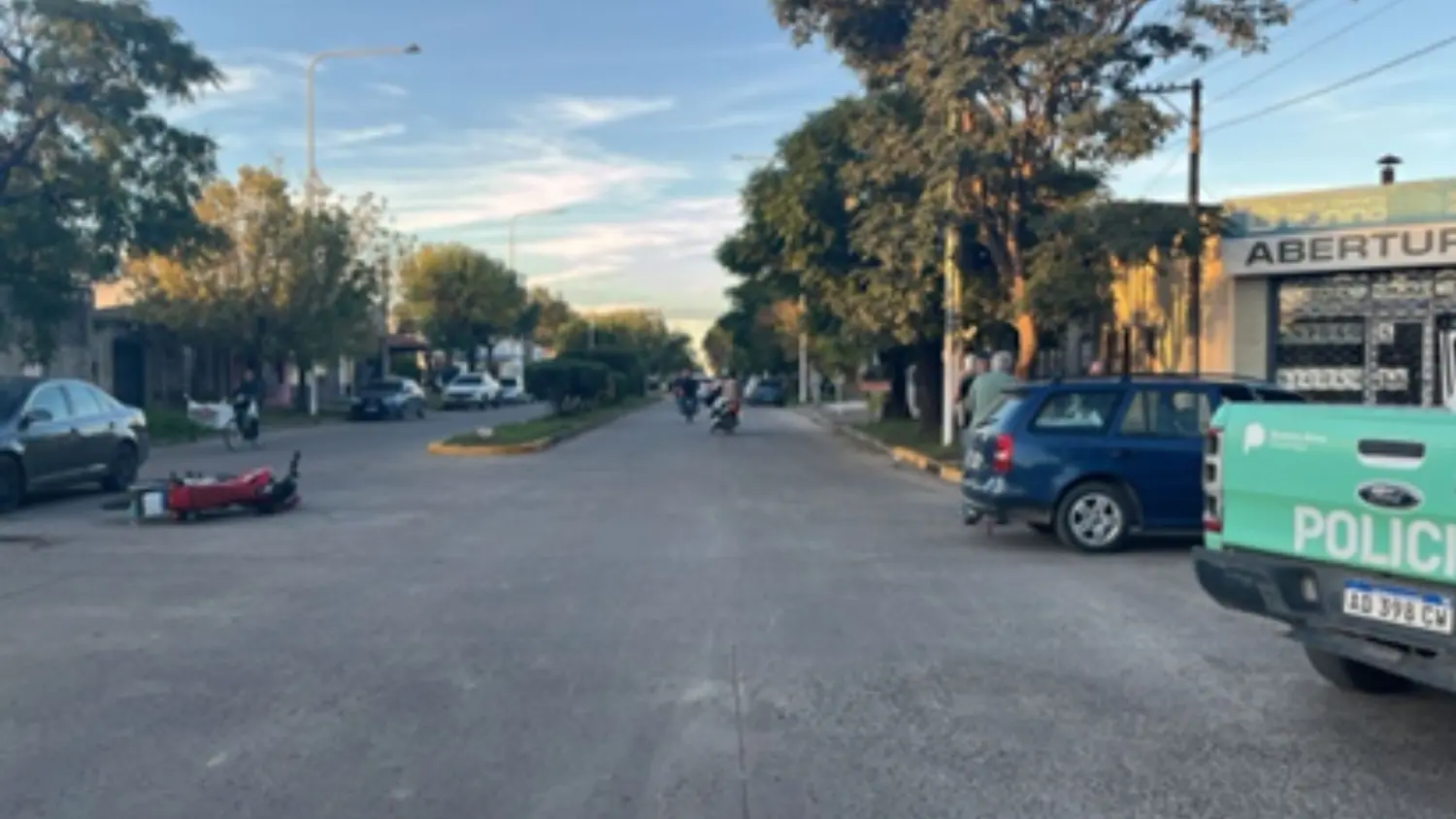La esquina de 11 de Septiembre y Riobamba, escenario del choque entre una moto y un  automóvil.