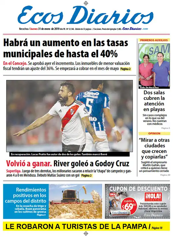 Tapa del 31 de enero de 2019