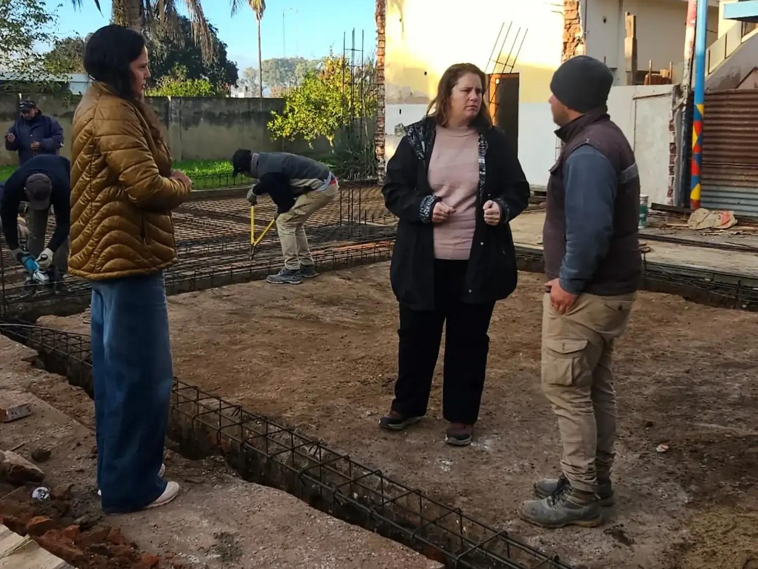 La presidenta comunal Verónica Gallo supervisa las obras de La Inmaculada