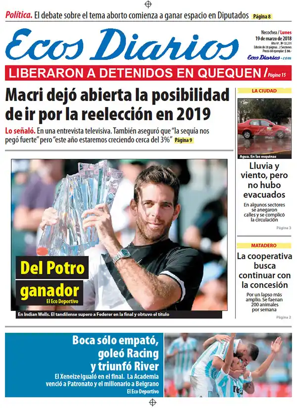 Tapa del 19 de marzo de 2018