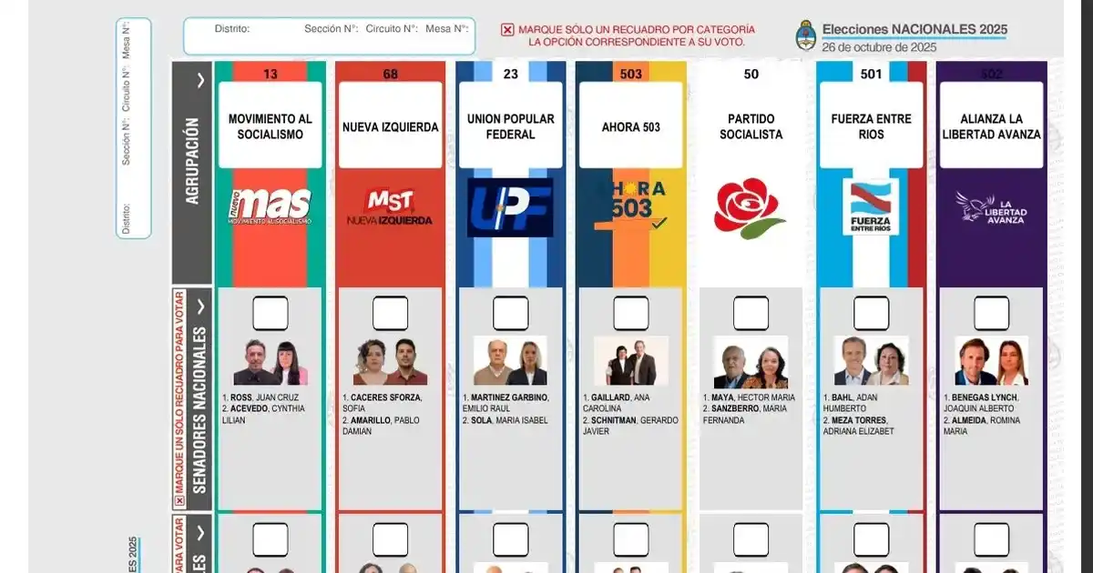 Elecciones 2025: quiénes son los candidatos de Entre Ríos para el Congreso de la Nación