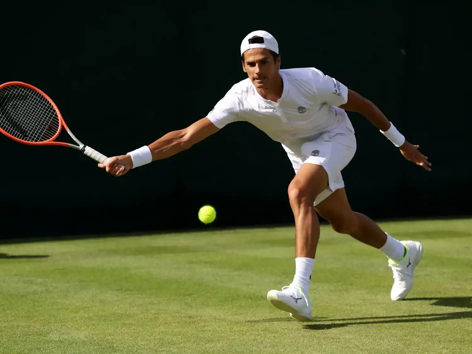 Victoria del santAfesino Fede Coria en la primera ronda de la qualy del Grand Slam inglés. Foto:AFP