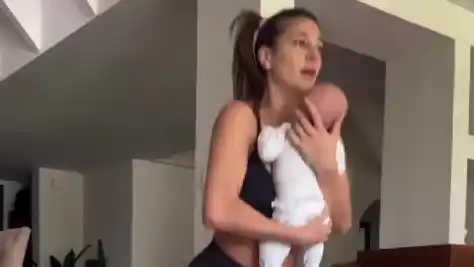 Sol Pérez mostró como entrena con su bebé de un mes