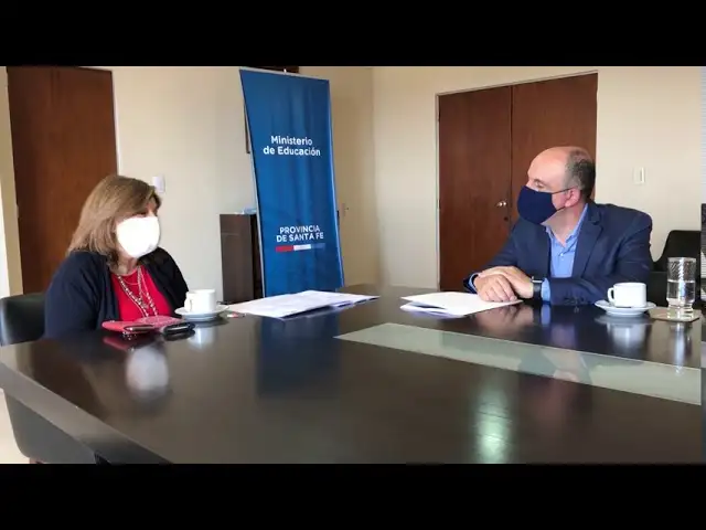 Corral fue recibido por Cantero por el regreso de las clases presenciales