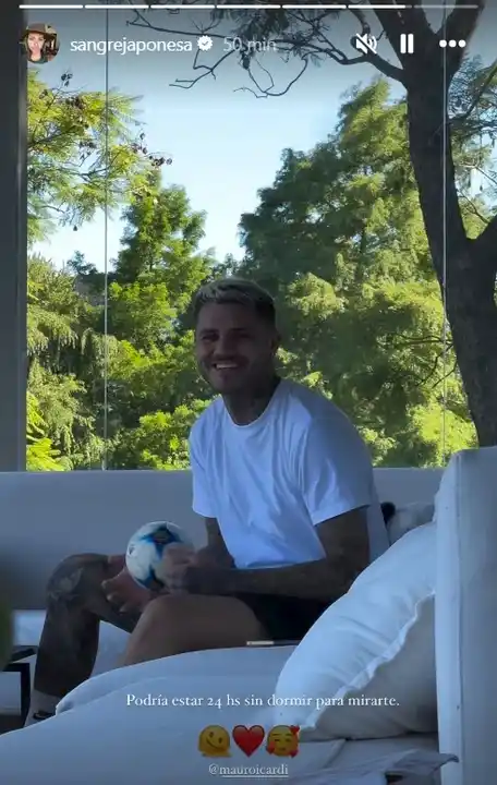 Mauro Icardi en un video subido a las historias de La China