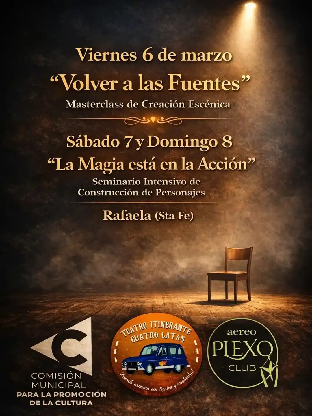 César Maldonado- organizador y Pablo Rodríguez Andreoli - disertante | Masterclass de Creación Escénica y el Seminario de Construcción de Personajes en Rafaela