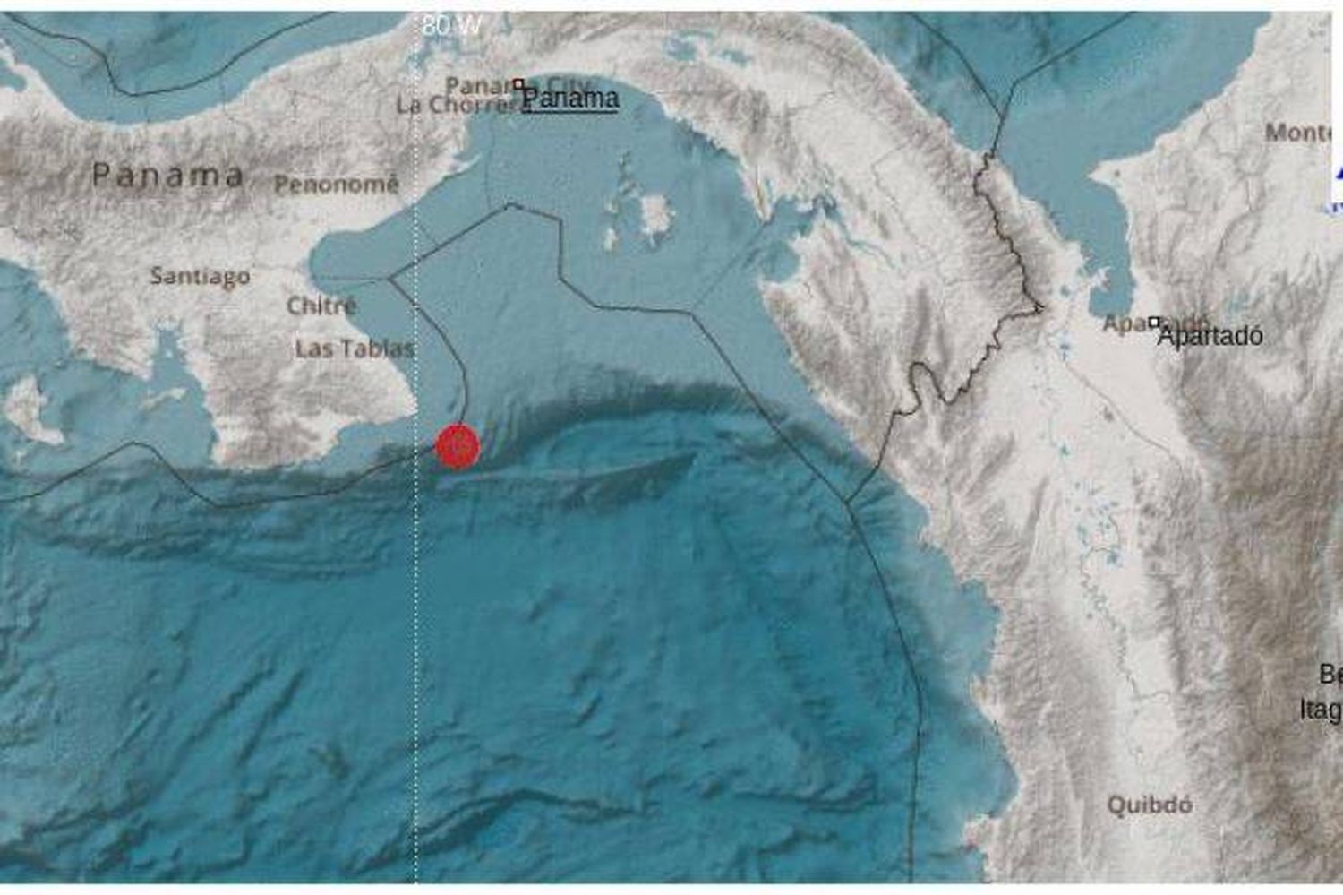 El epicentro de este temblor estuvo localizado a 142 kilómetros de Pedasí, en Los Santos.