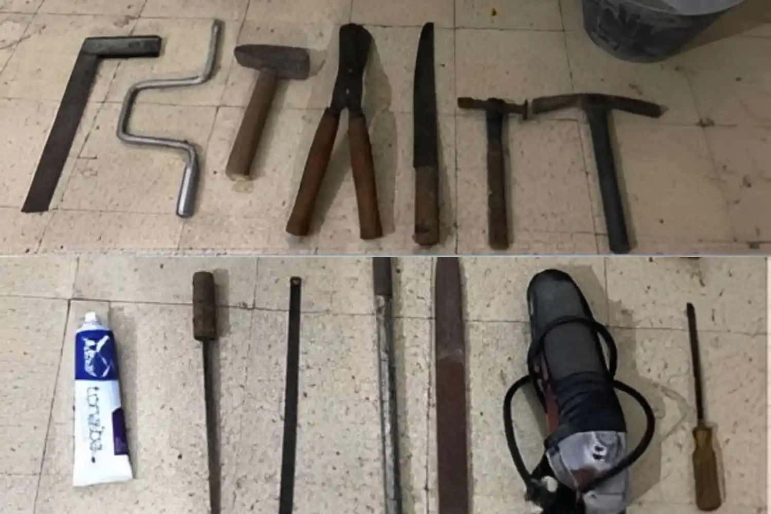 Las herramientas recuperadas.