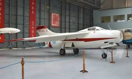 Pulqui II, el emblemático avión a reacción fabricado en Argentina durante la década de los 50. Foto: Gentileza.