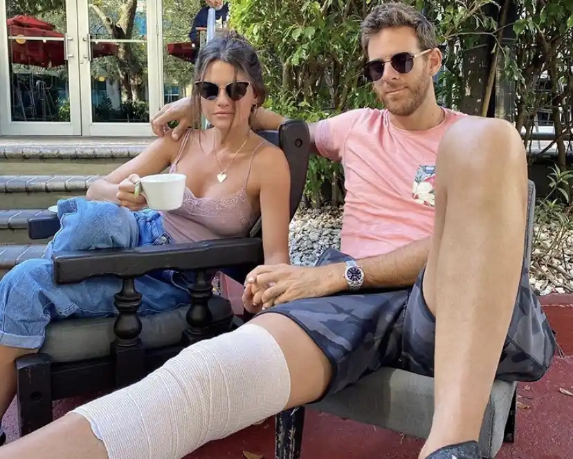 El trabajo de rehabilitación de Del Potro y el romántico mensaje de su novia