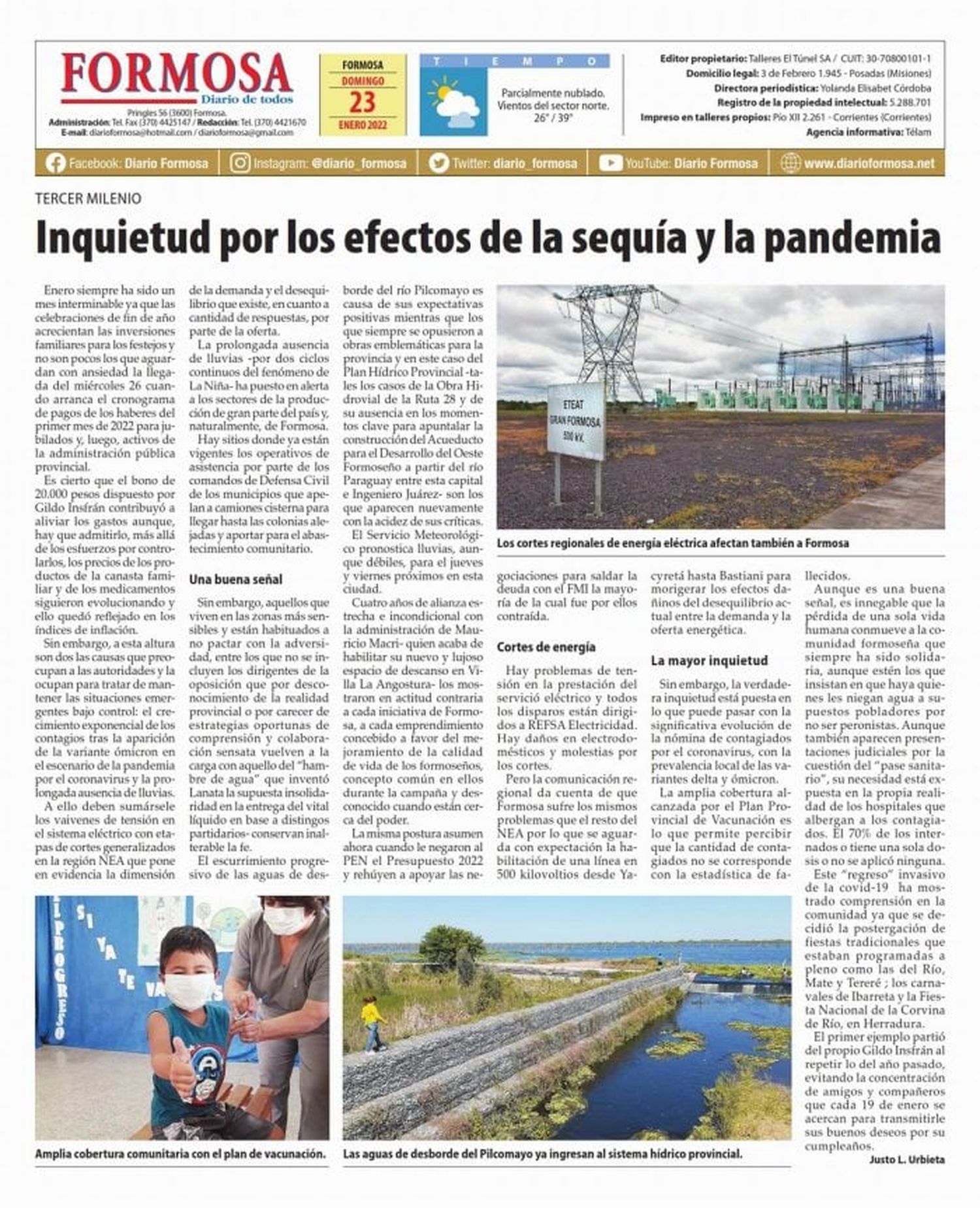 Tapa y Contratapa 23 de enero de 2022