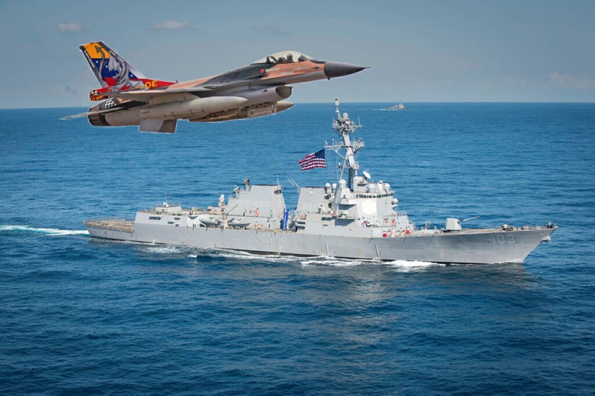 Cazas F-16 de Venezuela interceptan a un destructor de la US Navy en aguas internacionales