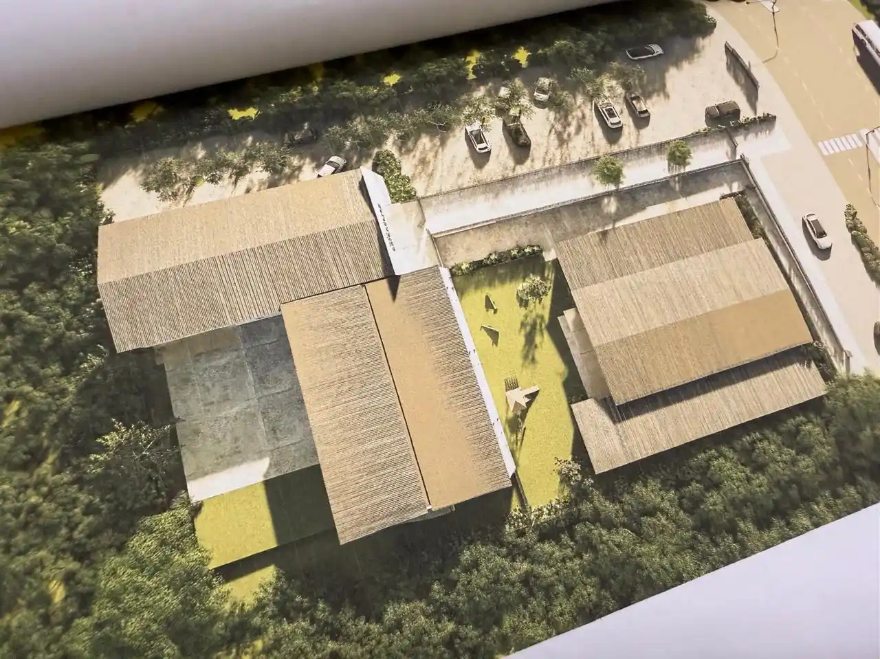 La vista aérea del proyecto integra el pedido de excepción elevado al Concejo Deliberante.