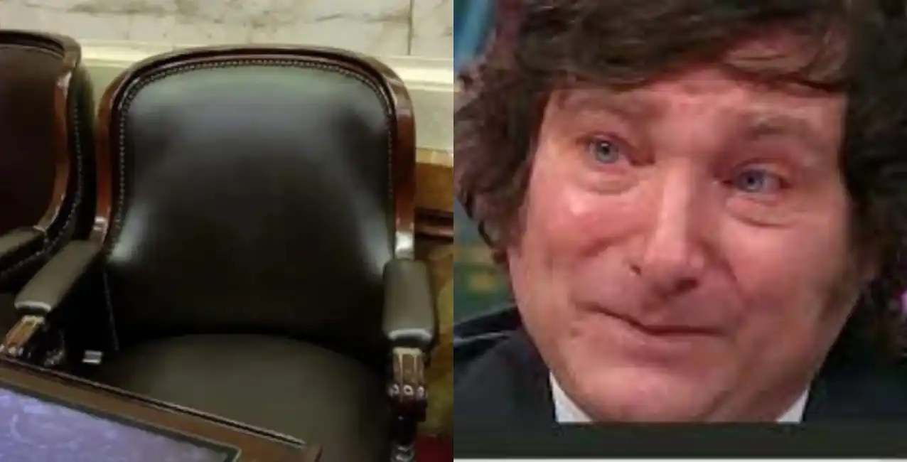 Venden por internet la silla de Javier Milei en el Congreso por su récord de ausencia