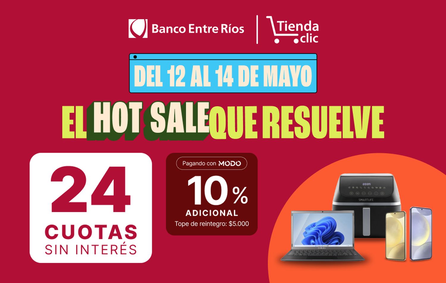 Hot Sale: Banco Entre Ríos y Tienda Clic ofrecen ¡hasta 24 cuotas sin interés! en la tienda