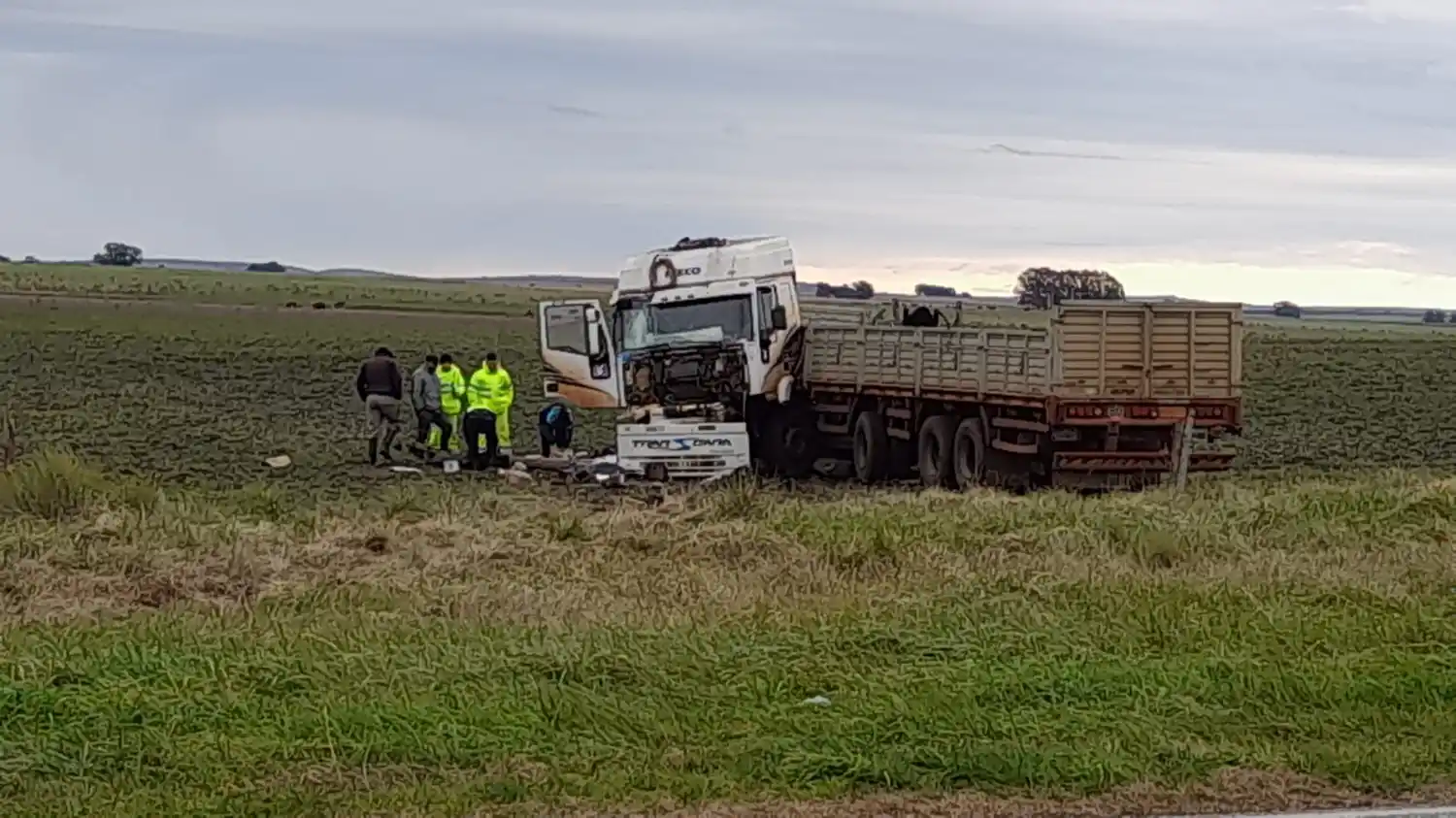 Un camión se despistó y generó destrozos en el kilometro 129 de la Ruta Nacional 226