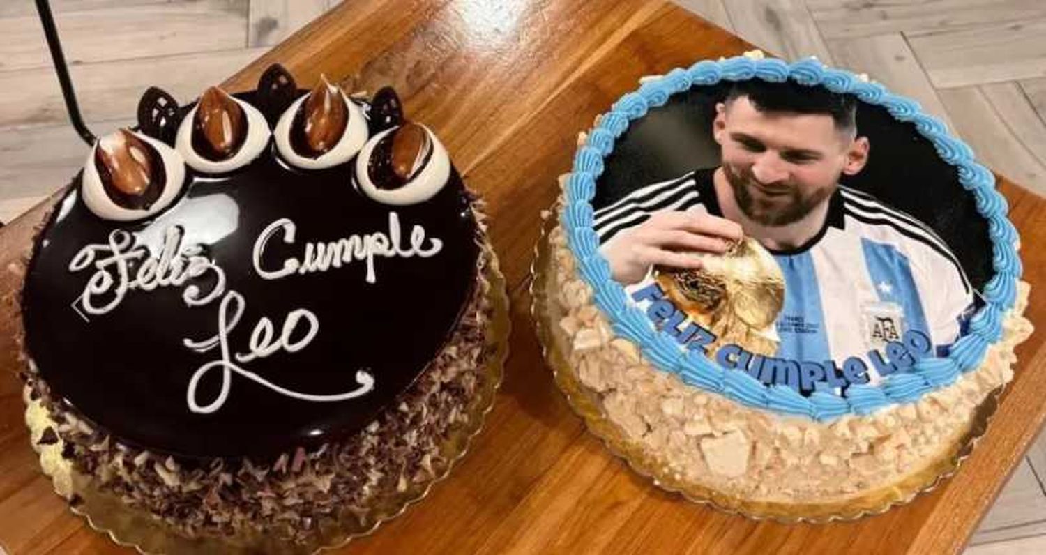 La pastelería de una pareja de pergaminenses hizo la torta de Messi para su cumpleaños 37