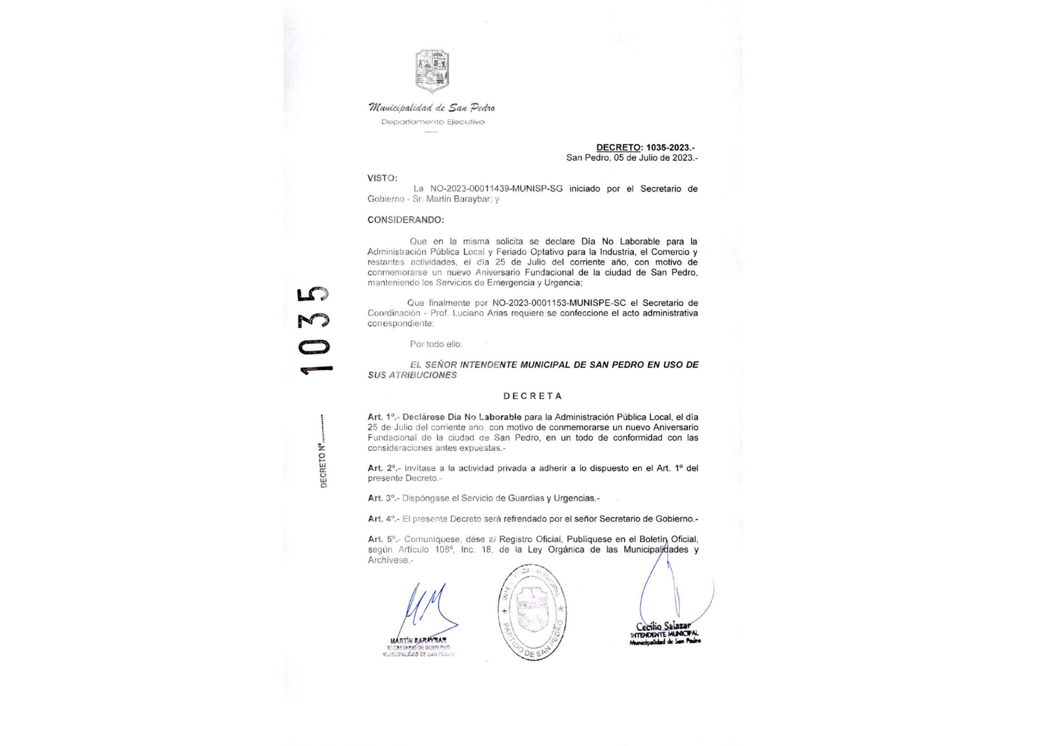Asueto municipal por el aniversario de San Pedro