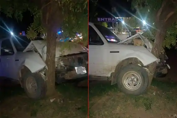 Conductor destrozó su camioneta al chocarla contra un árbol en Gualeguay