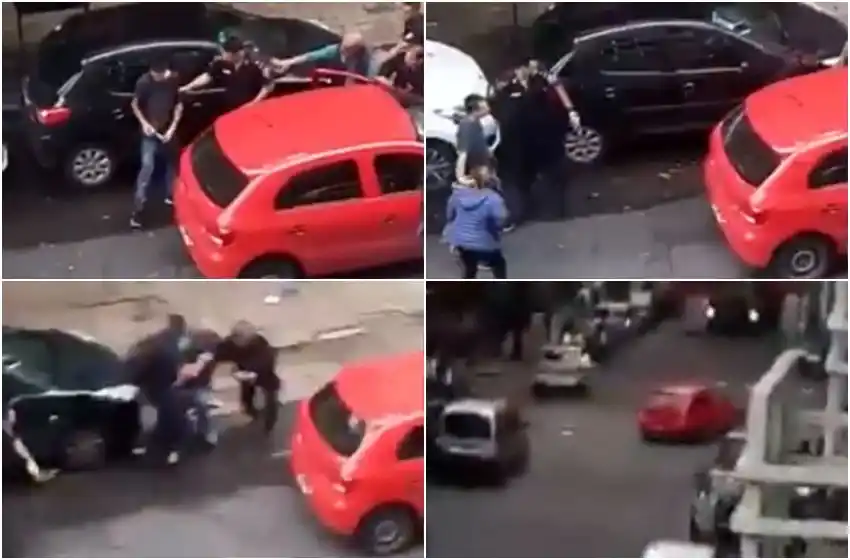 Video: efectivos policiales confundieron a un delincuente con un colega de civil