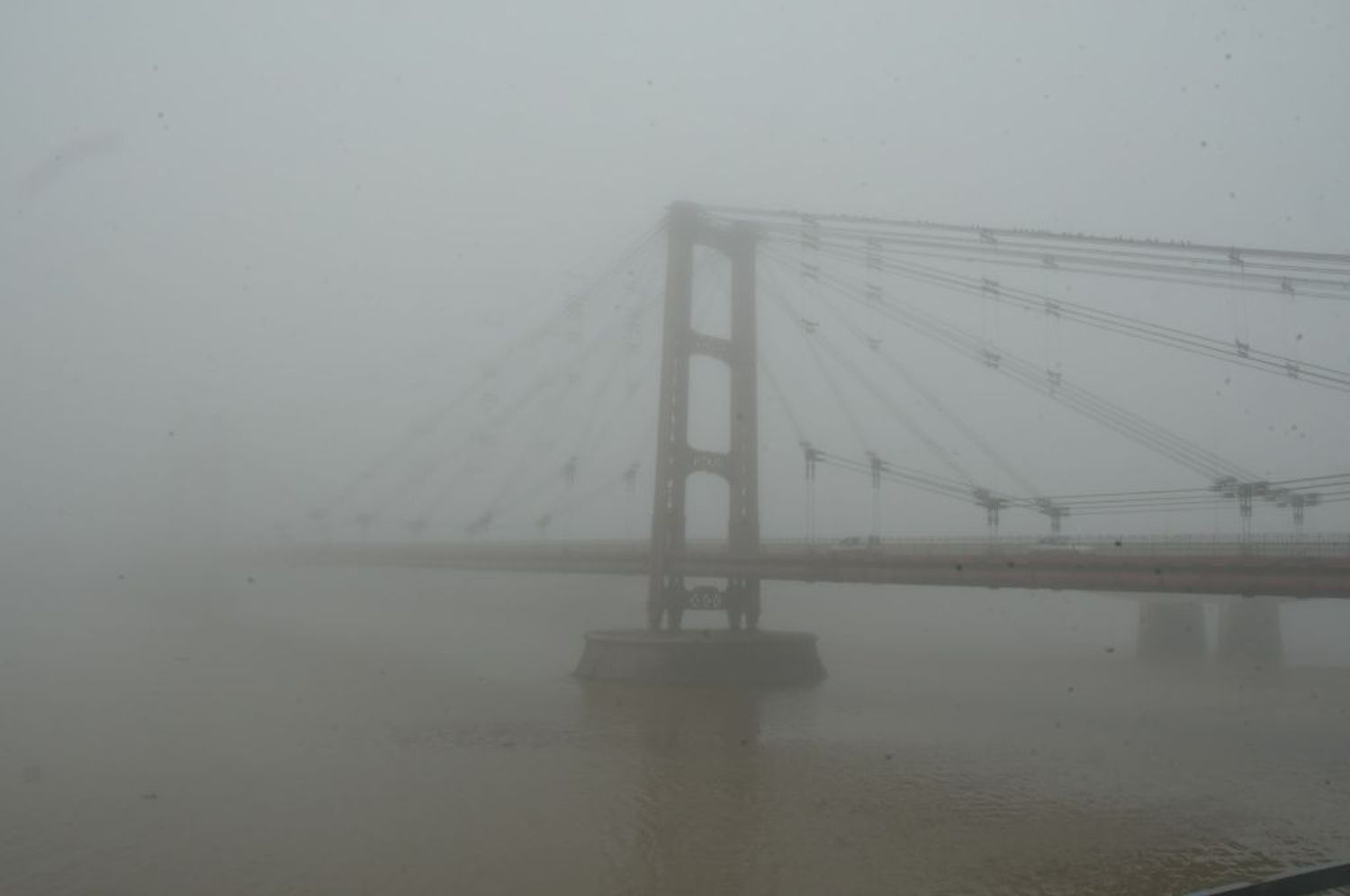 Densa niebla en la ciudad