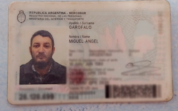 Encontraron el DNI de Miguel Ángel Garofalo