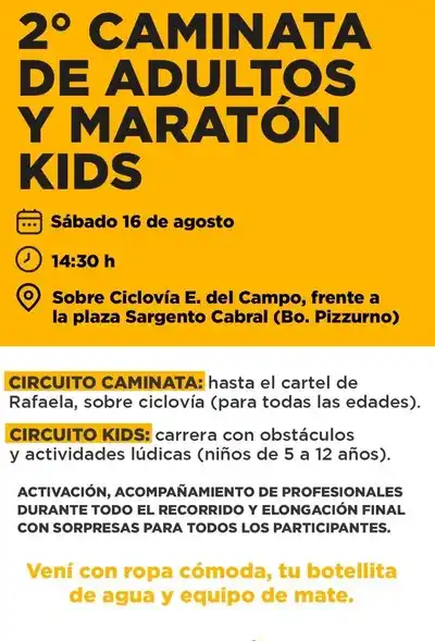 Caminata para Adultos y Maratón Kids»