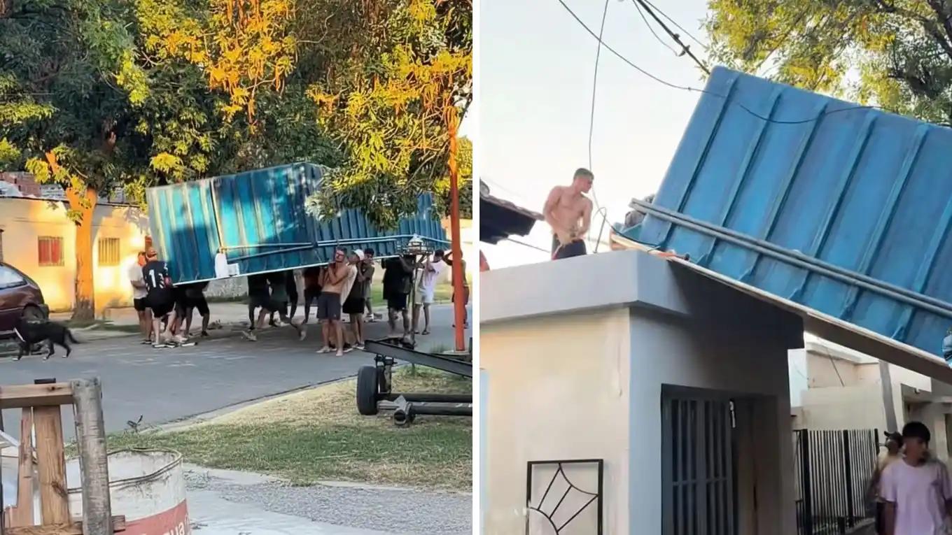 La grúa no podía cruzar la pileta a su patio y tomó una arriesgadísima decisión: el video se volvió viral