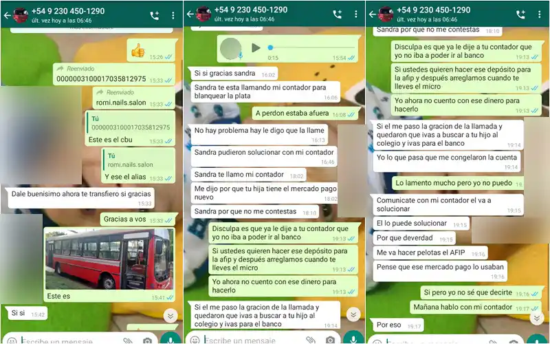 Intentaron estafar a una familia que vende un colectivo: aseguraban que les habían depositado una seña por Mercado Pago