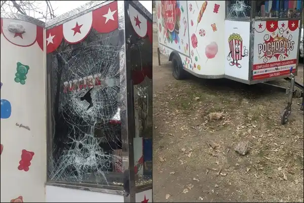Atacaron a piedrazos a uno de los carros del Paseo Público: “Vivimos de esto y es nuestra herramienta de trabajo”