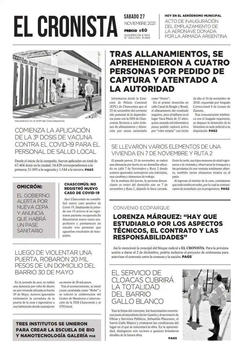 Tapa 27 noviembre 2021