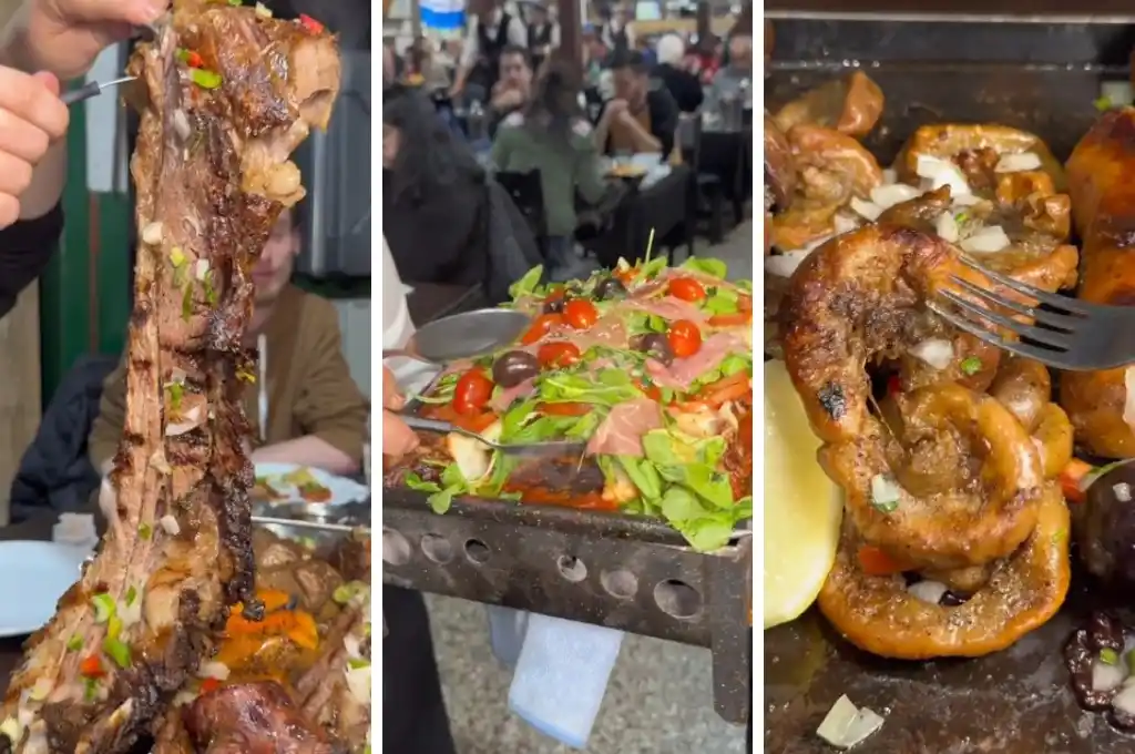 Entre los platos disponibles se encuentran la milanesa gigante, asado, achuras, salmón y diversas pastas.