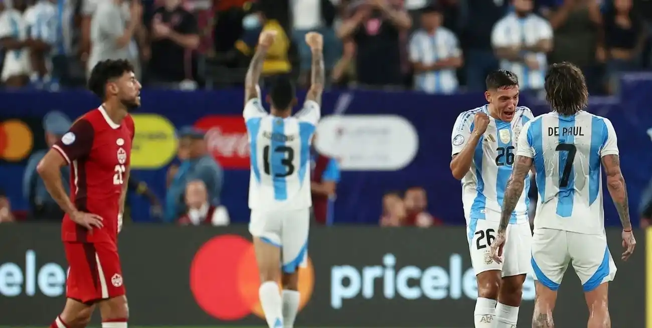 El festejo del conjunto argentino tras meterse en la segunda final consecutiva de Copa América.