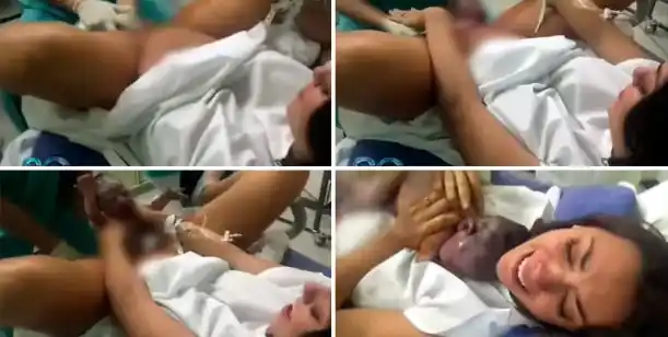 Floppy Tesouro mostró un video su parto natural en la TV