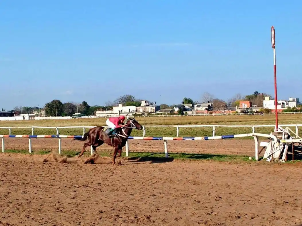 Momento de que Alocada Pampa cruza el disco (crédito: Mariana Rivas).