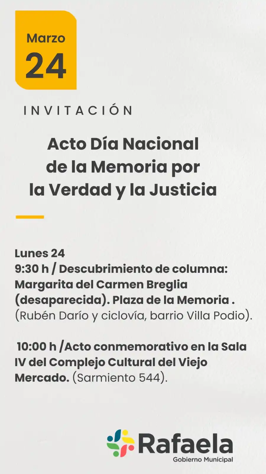 Acto Día Nacional de la Memoria por Verdad y Justicia