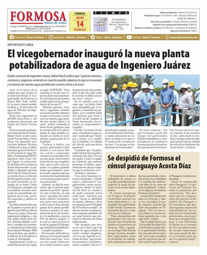 Tapa y Contratapa 14 de octubre de 2021