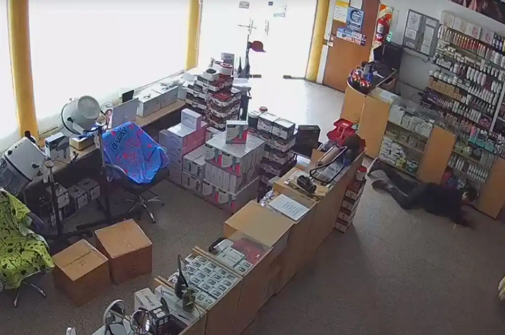 El momento en que el delincuente concreta el robo.