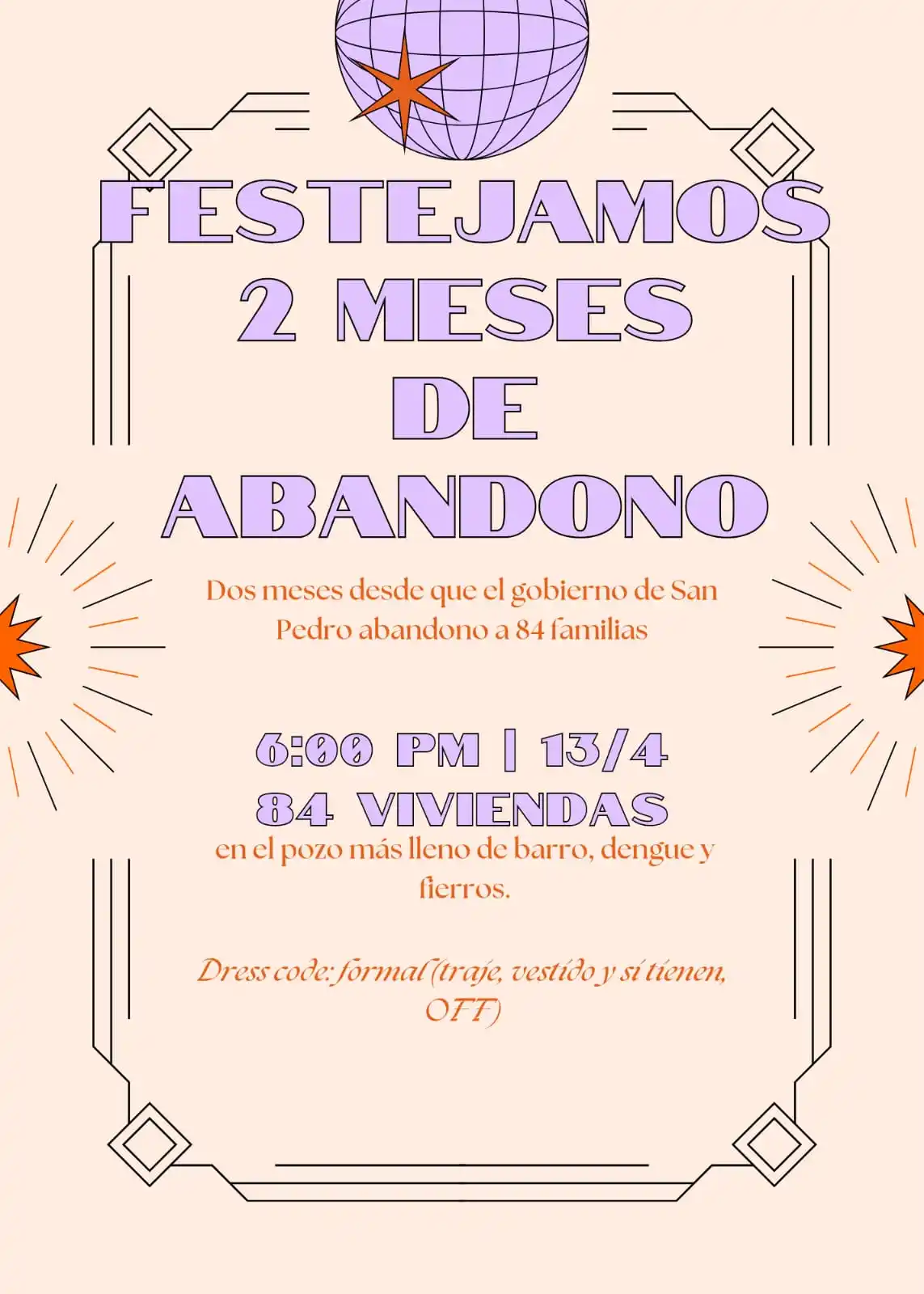 84 viviendas flyer a dos meses de la ocupación