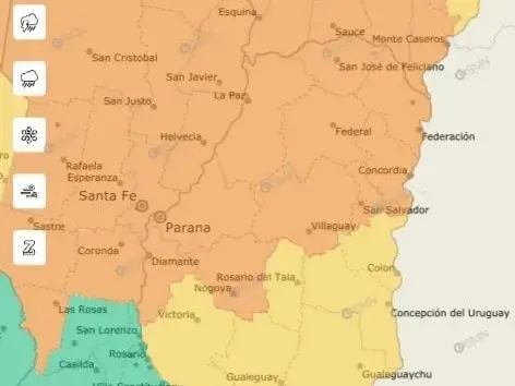 Alerta por lluvias y tormentas para este viernes en Entre Ríos