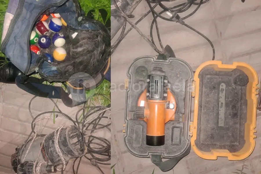 En la madrugada, con bombas de agua y un trípode topográfico: dijeron que encontraron todo en un contenedor