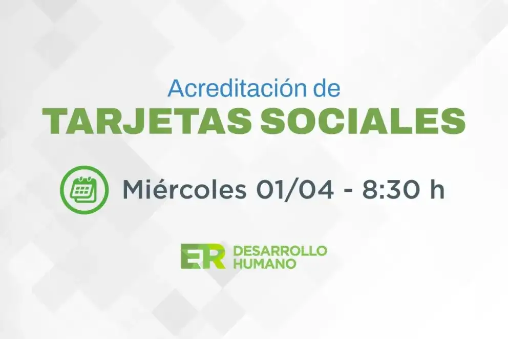 Este miércoles se acreditarán los fondos de las tarjetas sociales