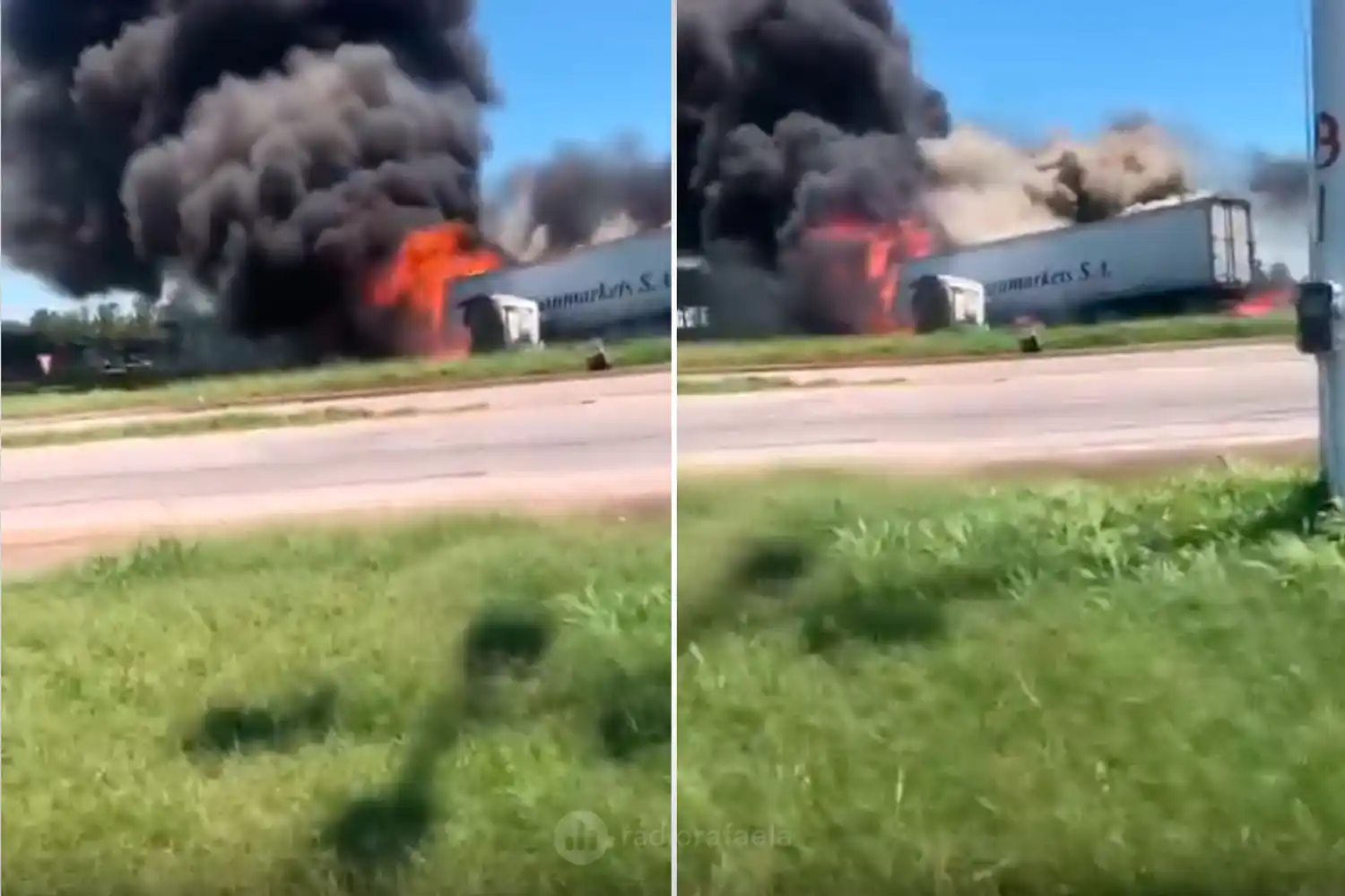 Murió el camionero herido en el incendio entre camiones en Arrufó y ya son dos las víctimas fatales