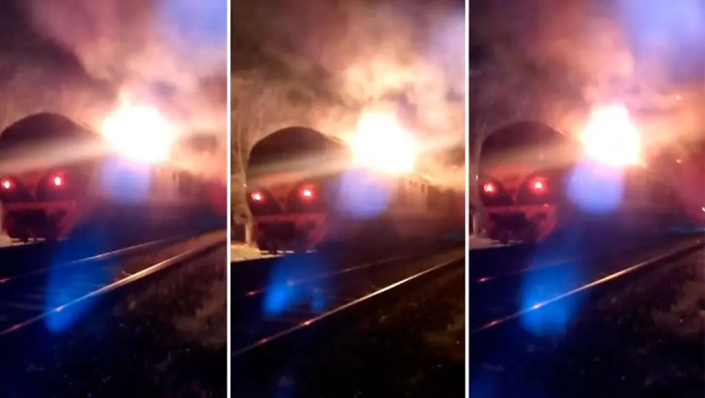 Se incendió una locomotora del tren San Martín en la estación Bella Vista