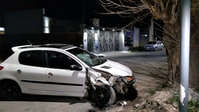 Manejaba borracho y sin papeles: terminó estrolado contra un árbol