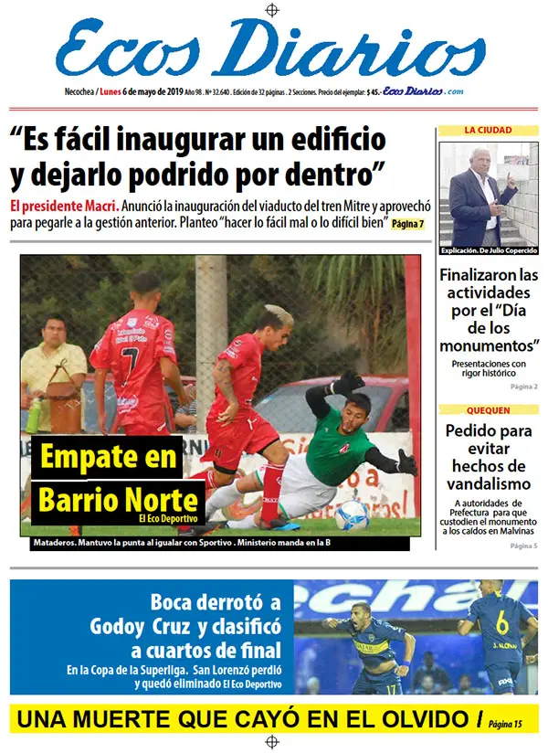 Tapa del 6 de mayo de 2019