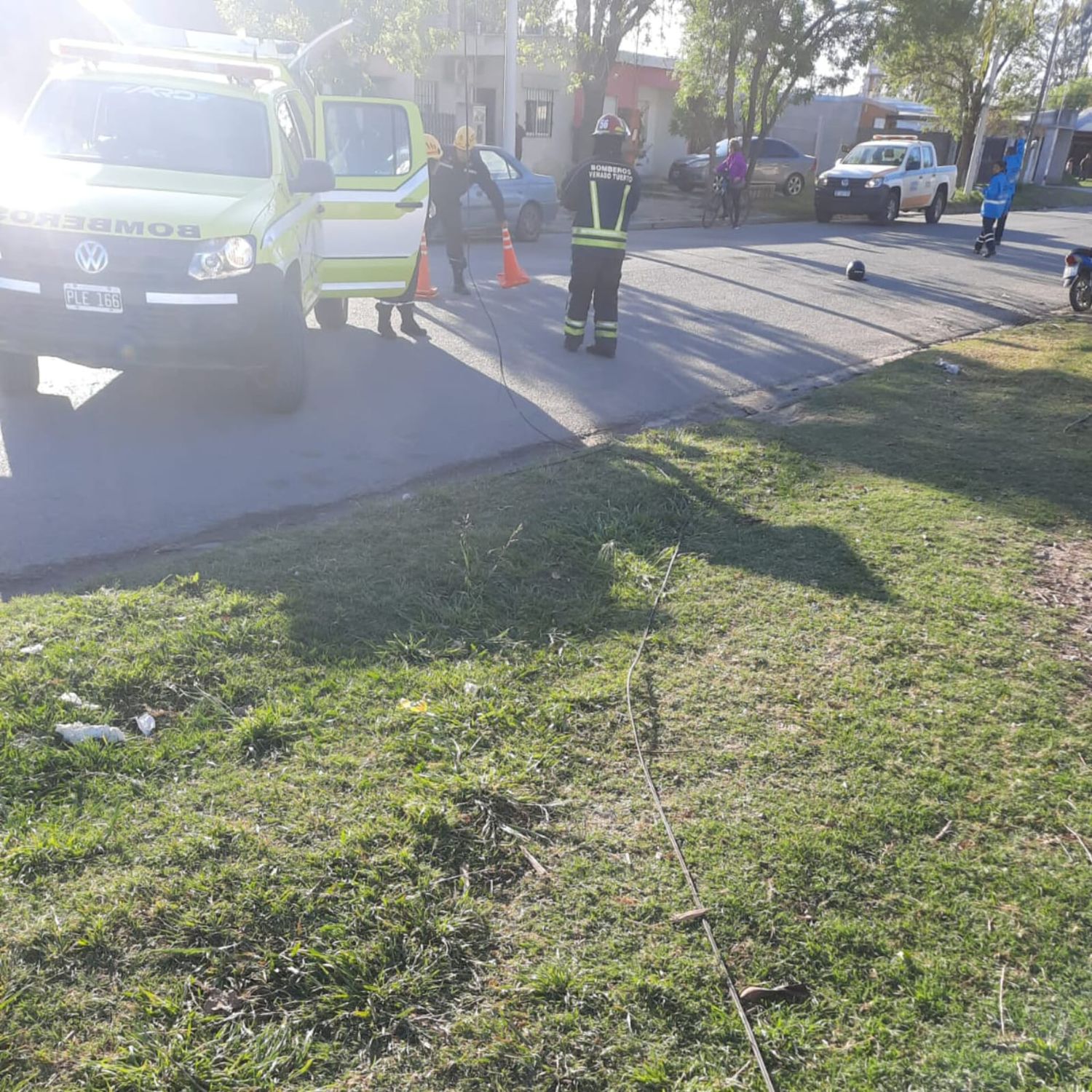 El episodio ocurrió en inmediaciones de Mariano López y Lisandro de la Torre. Foto: Bomberos Voluntarios.