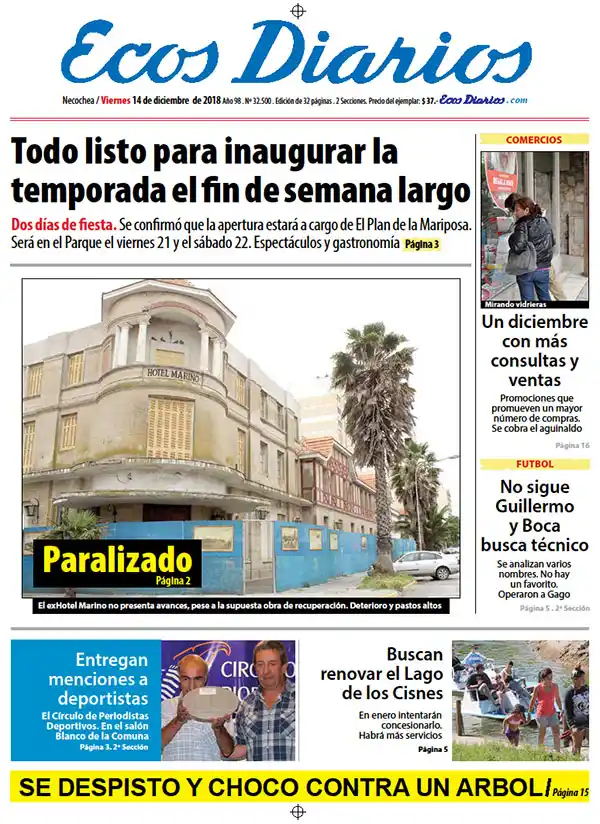 Tapa del 14 de diciembre de 2018
