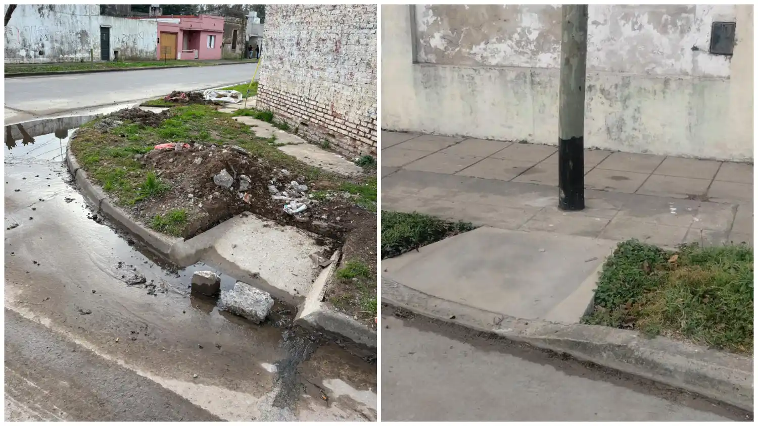 Polémica por las insólitas nuevas rampas en Lobos: denuncian obras mal hechas que terminan en el pasto o frente a postes