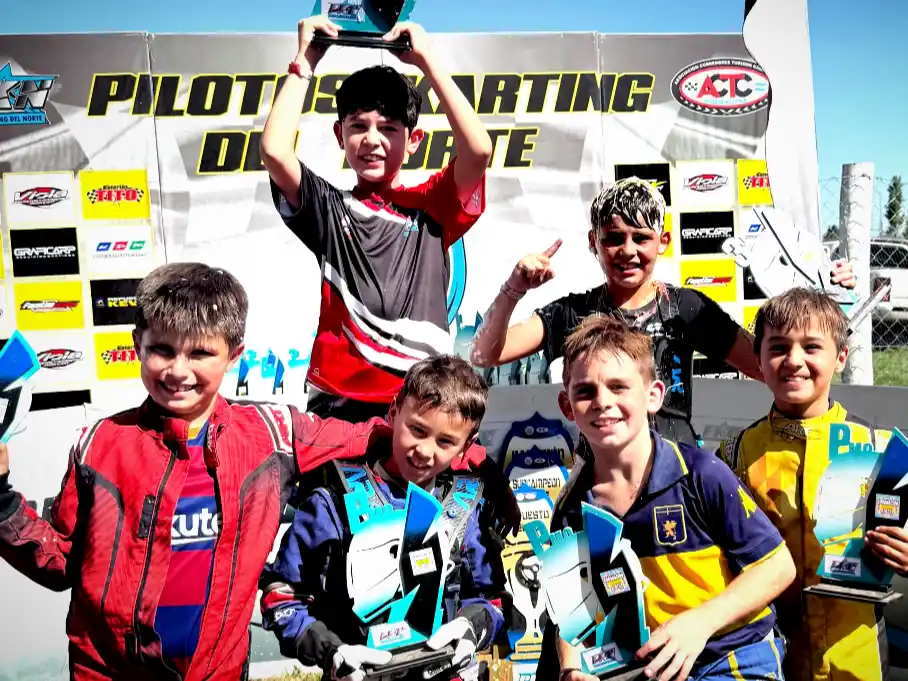 "Lolo" Hepp, Vitto Codecido y Valentín López tuvieron un gran 2025 en el karting escuela.